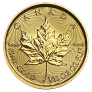 1/10 oz Canadian maple leaf